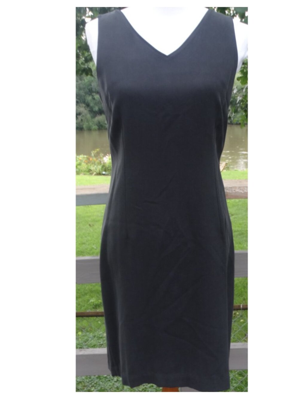 NEW Tommy Bahama Black 100% Silk Herringbone Sleeveless Sheath Dress 8 Classic
